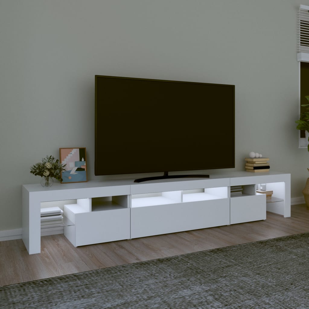 vidaXL Tv-meubel met LED-verlichting 230x36,5x40 cm wit