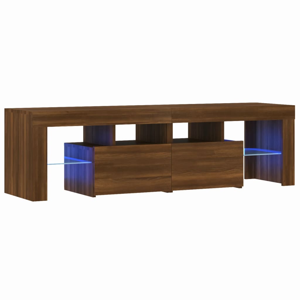 vidaXL Tv-meubel LED-verlichting 140x36,5x40 cm bruin eikenkleur