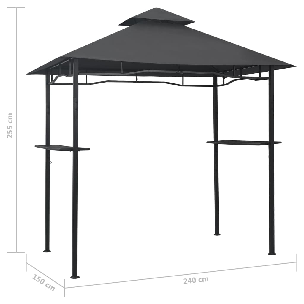 vidaXL Barbecue paviljoen 240x150x255 cm staal antraciet