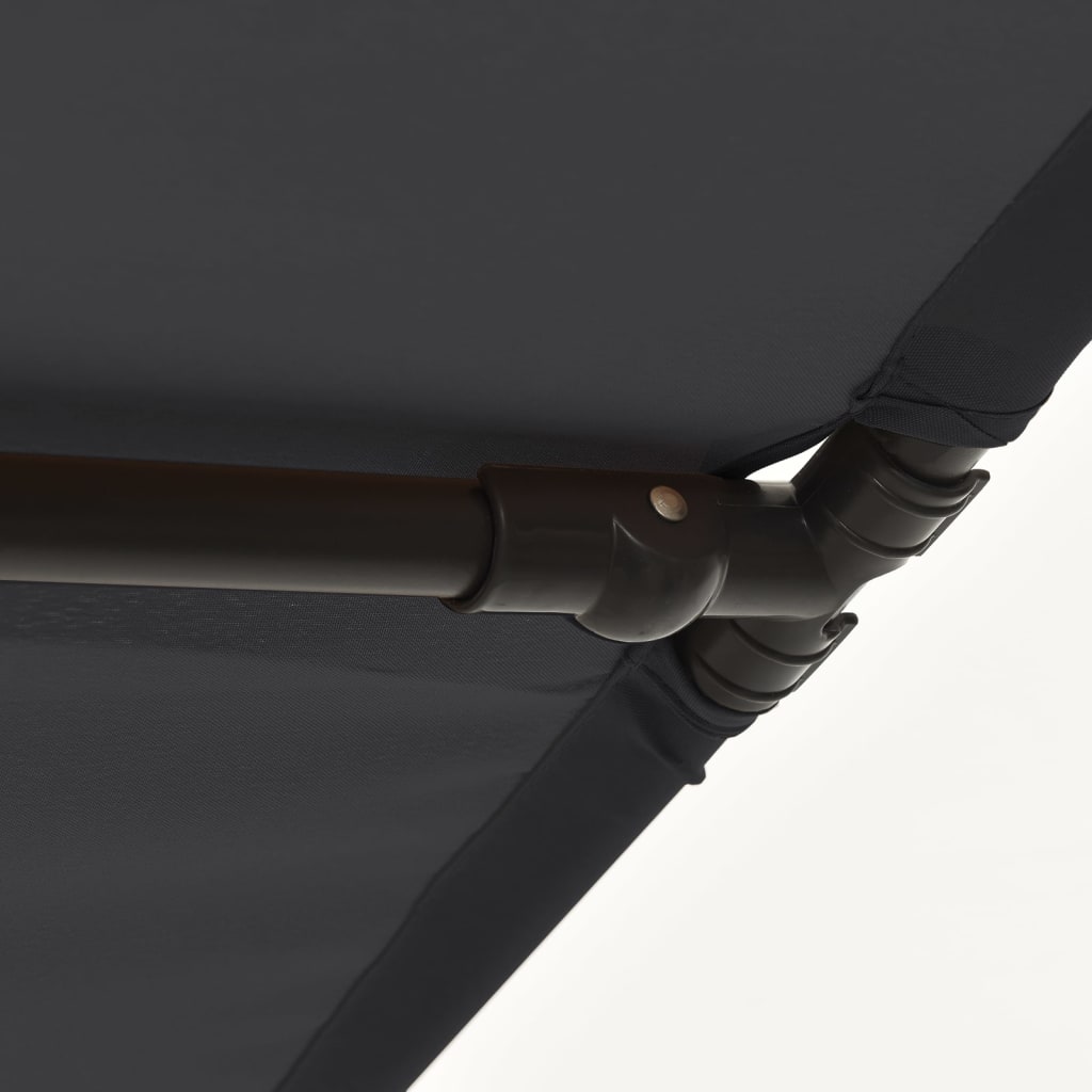 vidaXL Parasol met aluminium paal 180x110 cm zwart