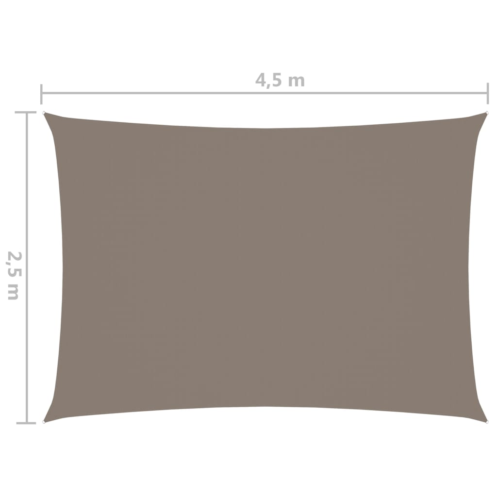 vidaXL Zonnescherm rechthoekig 2,5x4,5 m oxford stof taupe