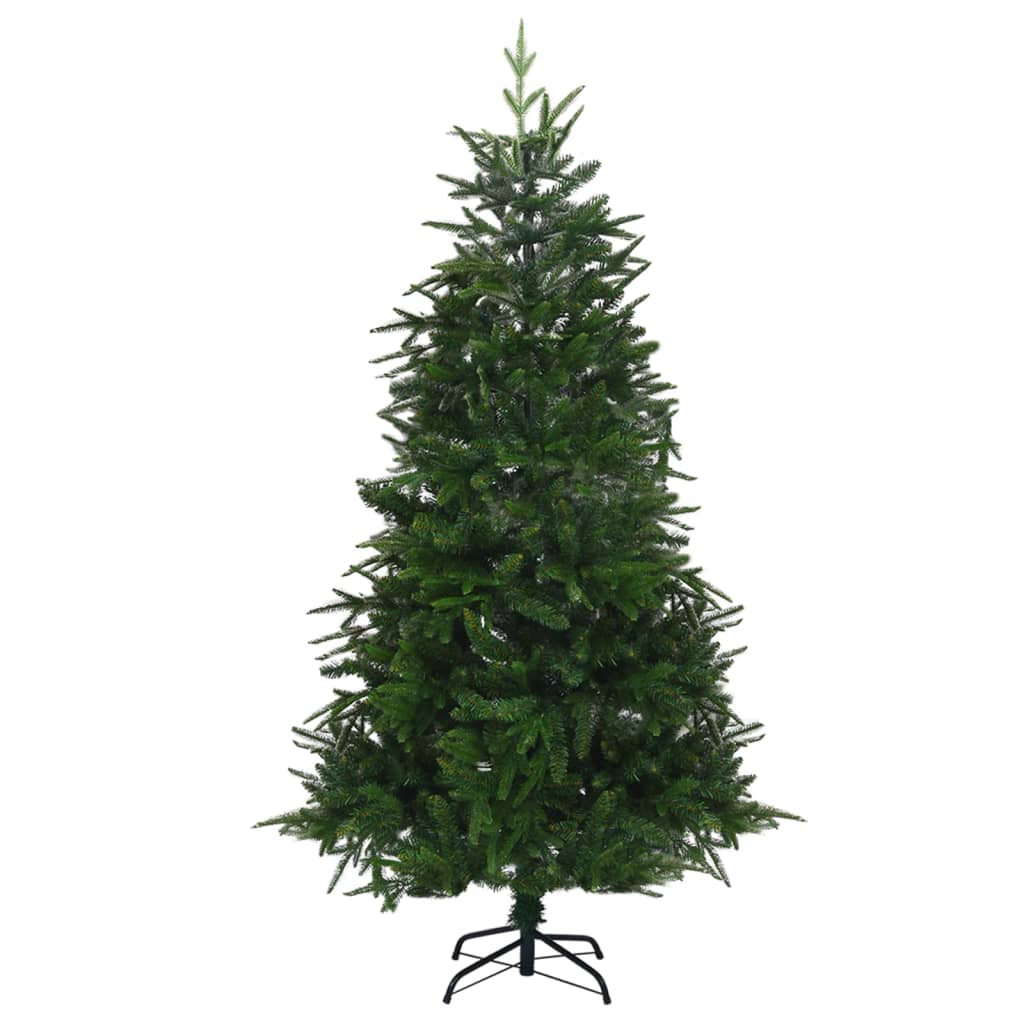 vidaXL Kunstkerstboom met LED's en kerstballen 210 cm PVC en PE groen