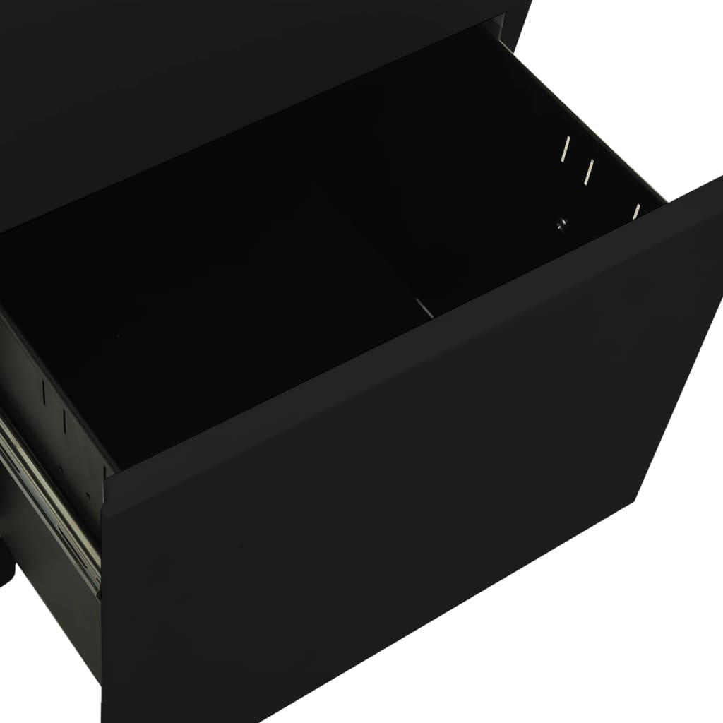 vidaXL Ladeblok verrijdbaar 39x45x67 cm staal zwart