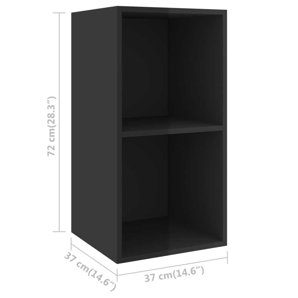 vidaXL 3-delige Tv-meubelset bewerkt hout hoogglans zwart