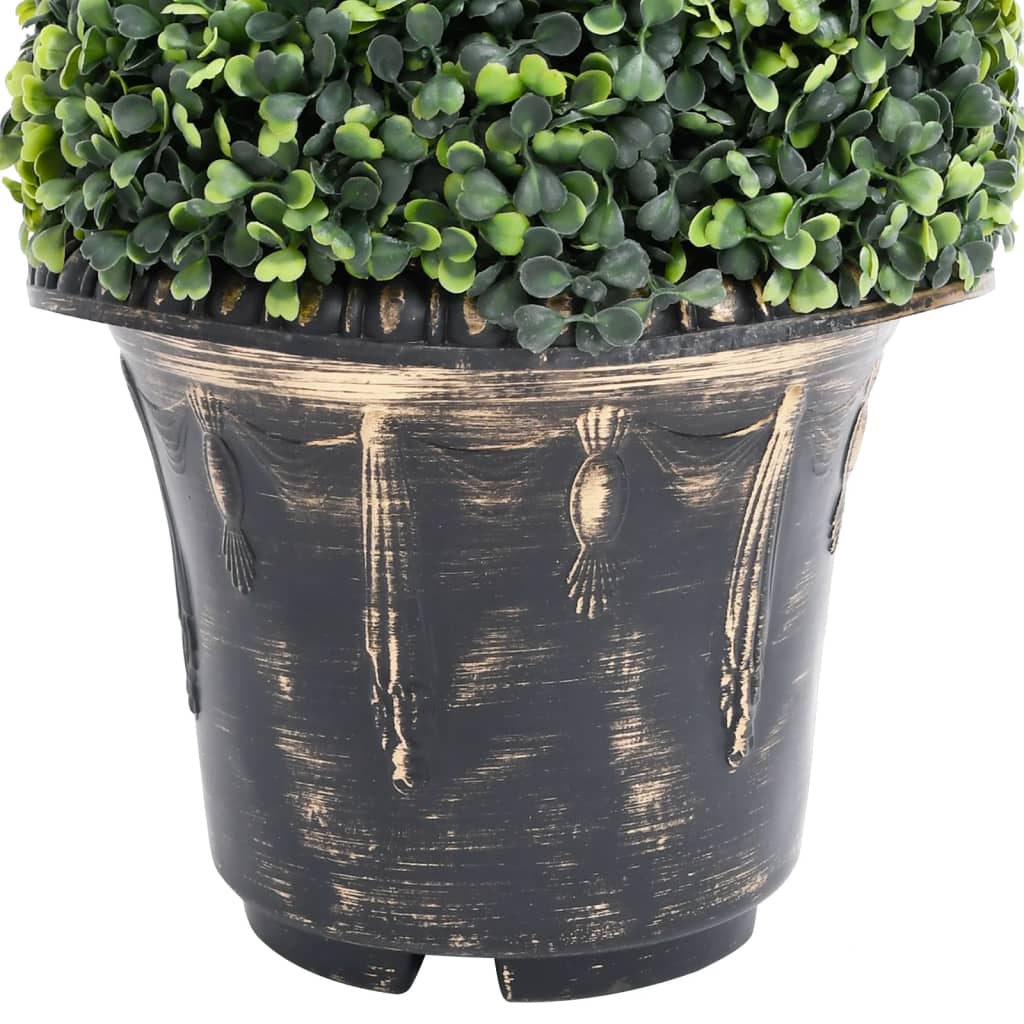 vidaXL Kunstplant met pot buxus spiraal 89 cm groen