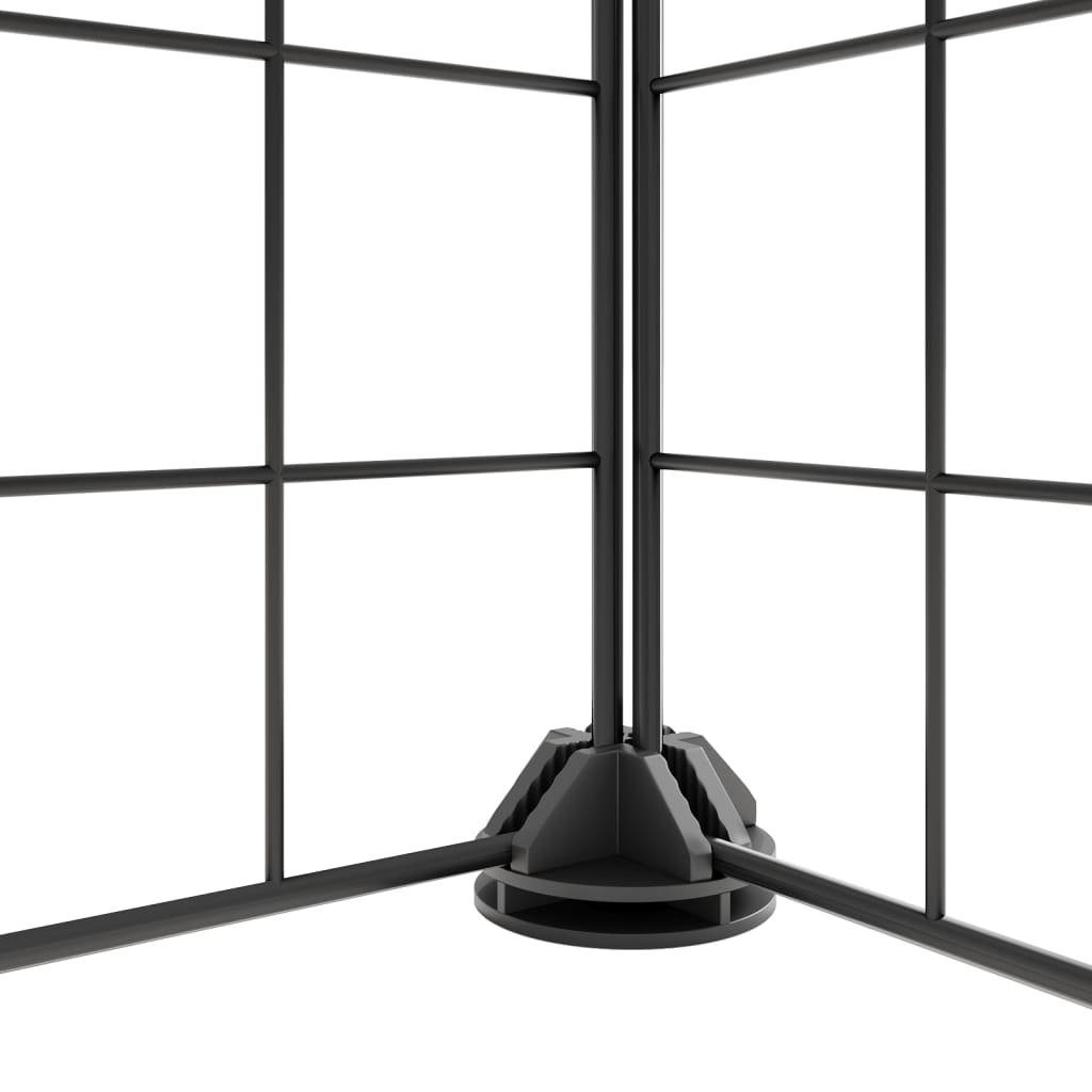 vidaXL Huisdierenkooi met deur 44 panelen 35x35 cm staal zwart