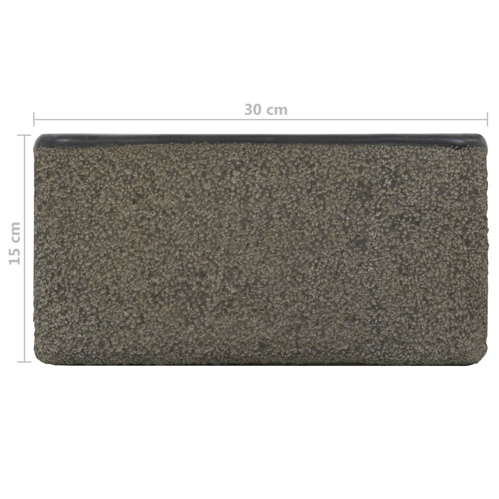 vidaXL Gootsteen 30x30x15 cm riviersteen zwart