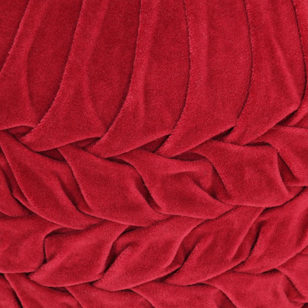 vidaXL Poef smock ontwerp 40x30 cm katoenfluweel rood
