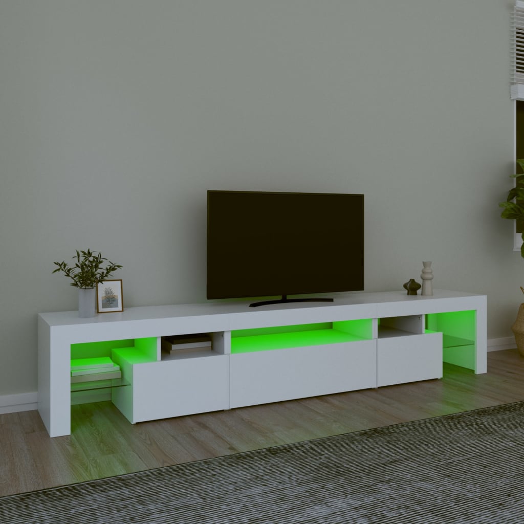 vidaXL Tv-meubel met LED-verlichting 215x36,5x40 cm wit