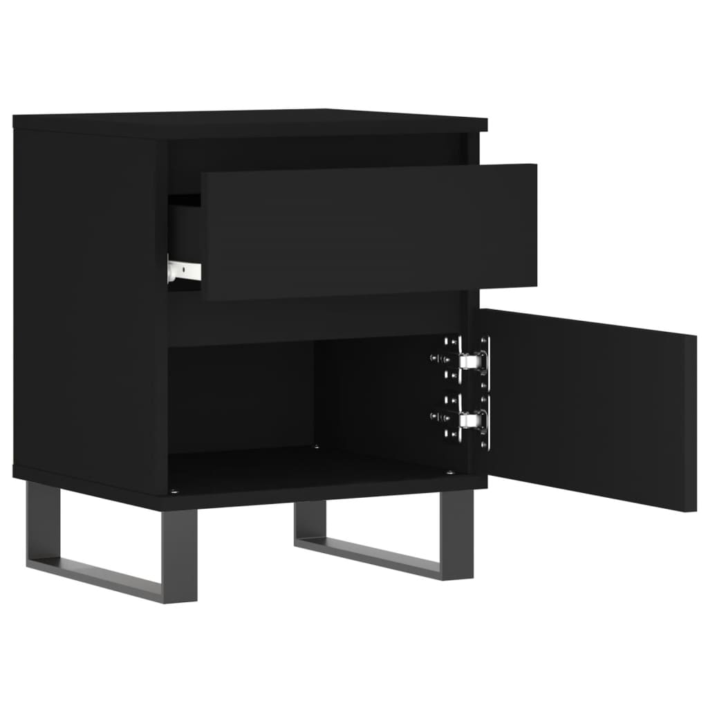 vidaXL Nachtkastjes 2 st 40x35x50 cm bewerkt hout zwart