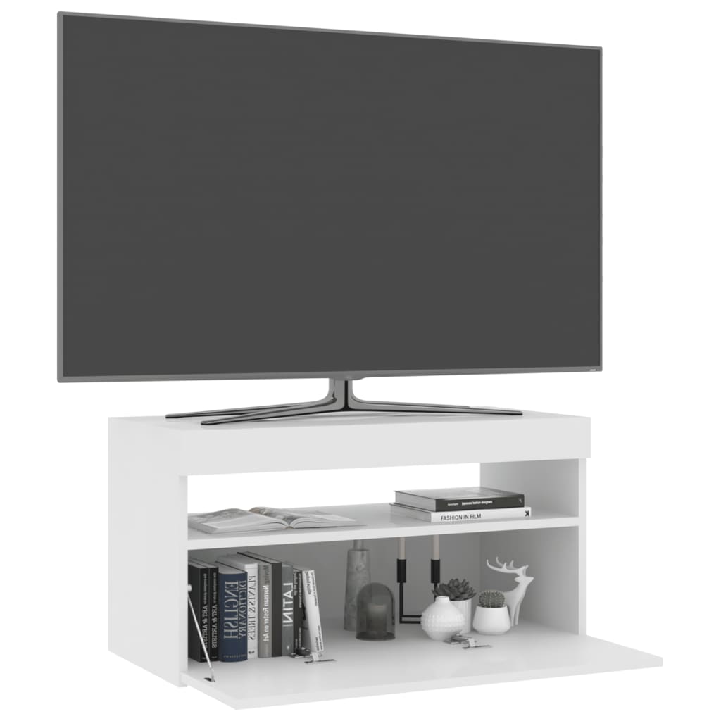 vidaXL Tv-meubel met LED-verlichting 75x35x40 cm wit