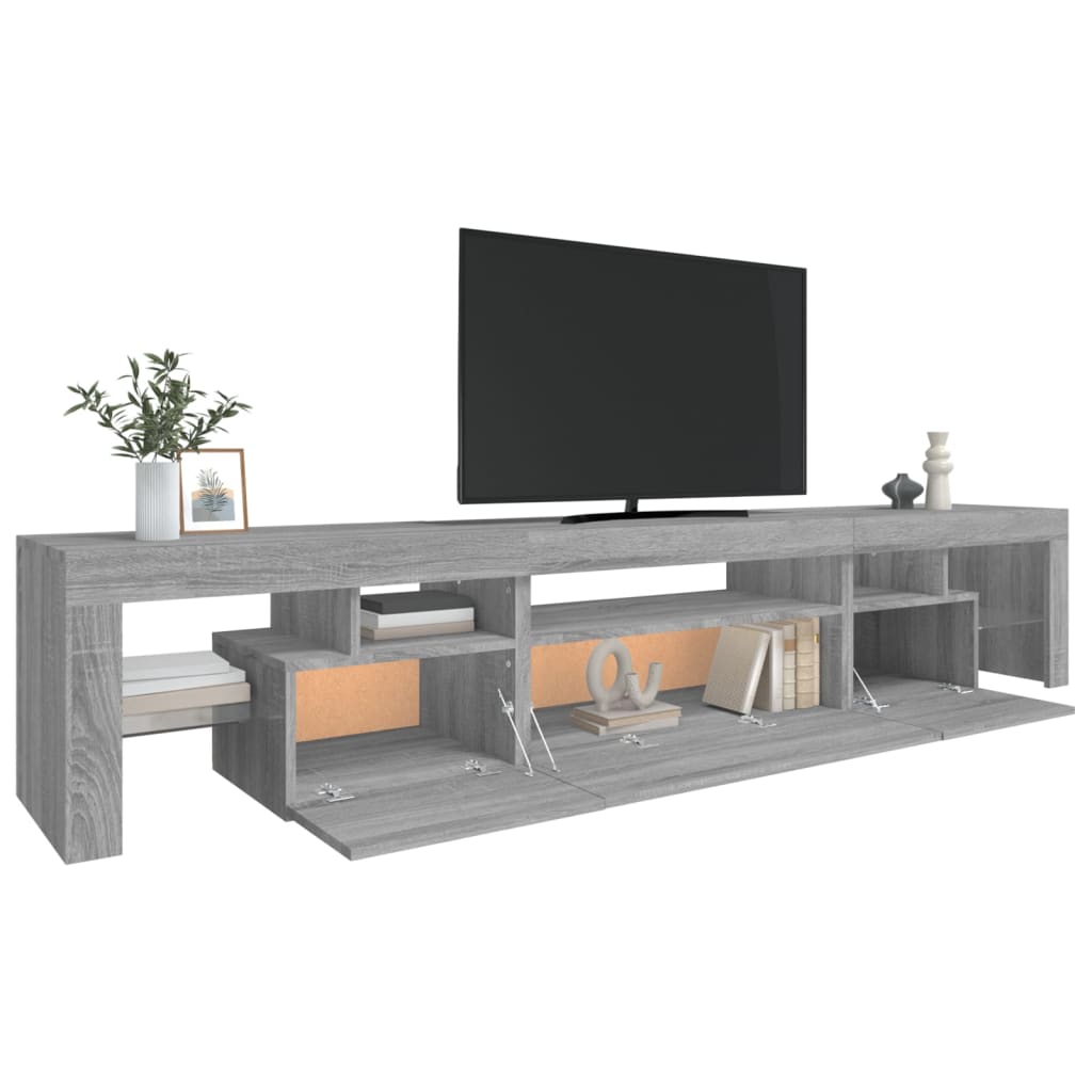 vidaXL Tv-meubel met LED-verlichting 215x36,5x40 cm grijs sonoma eiken
