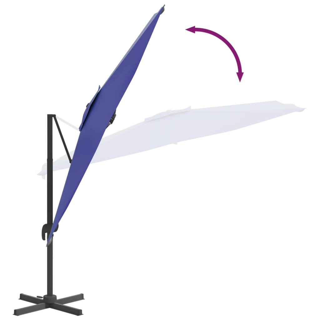 Zweefparasol met aluminium paal 3x3 m azuurblauw kopen