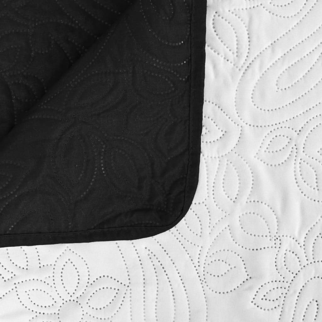 vidaXL Bedsprei dubbelzijdig 230x260 cm quilt zwart en wit
