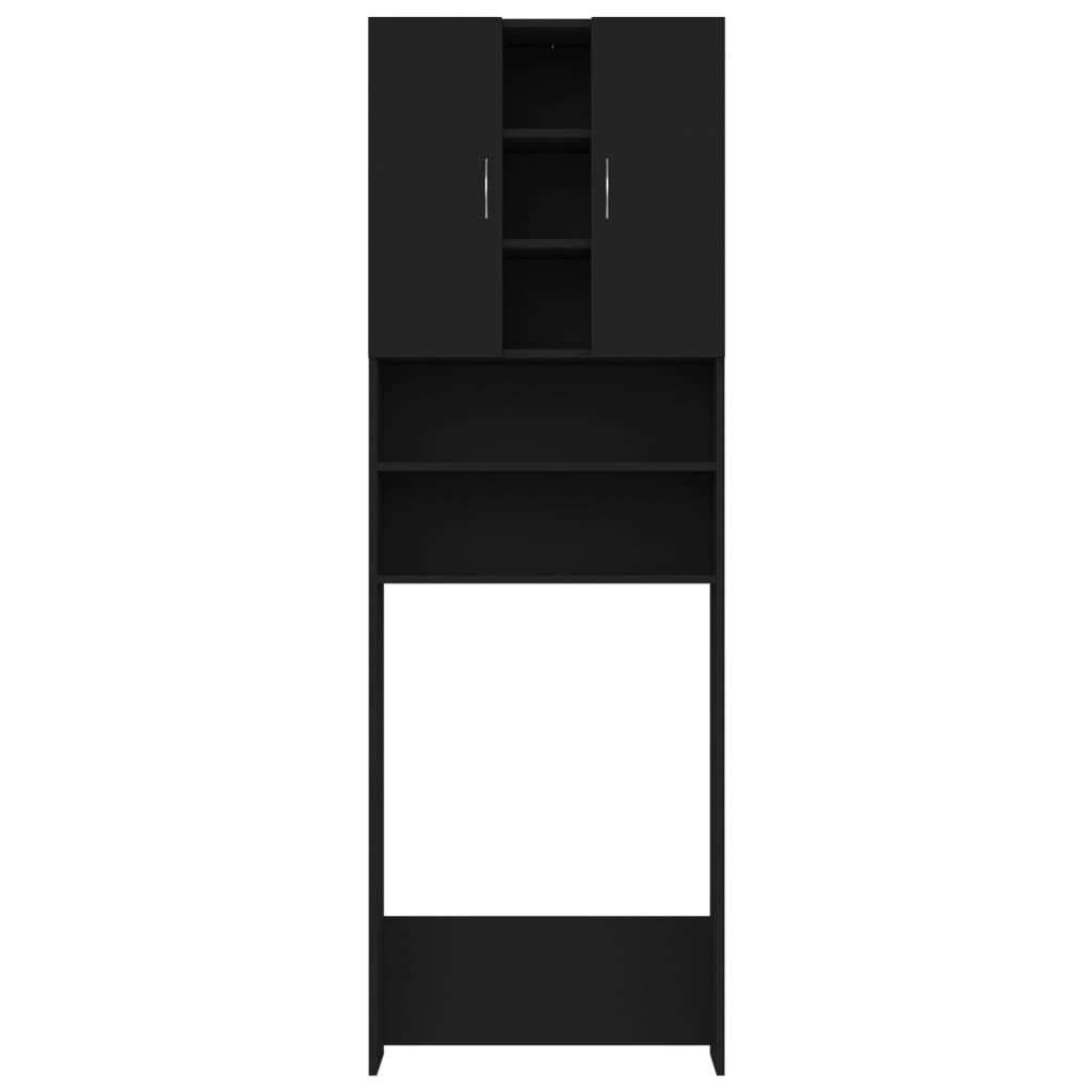 vidaXL Wasmachinekast 64x25,5x190 cm zwart