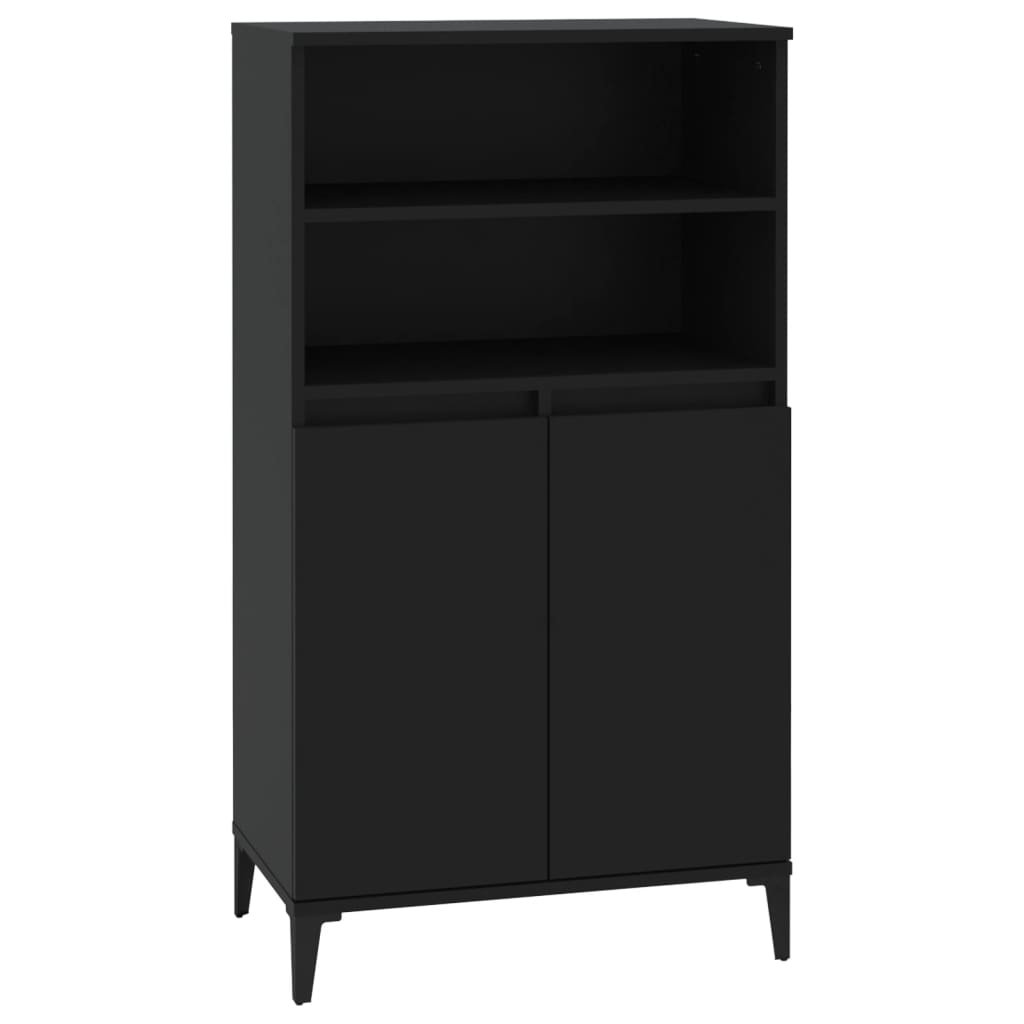 Hoge kast 60x36x110 cm bewerkt hout zwart