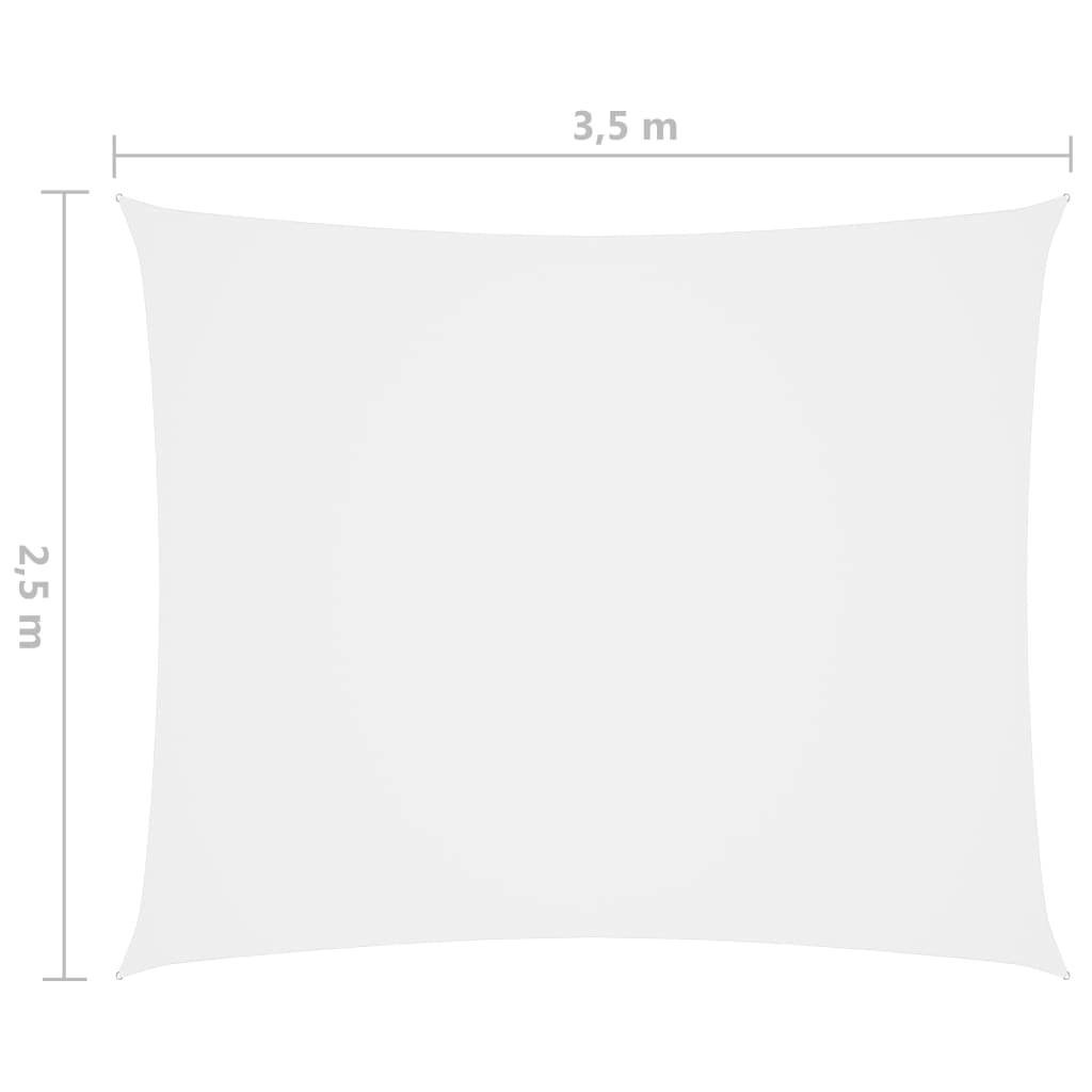vidaXL Zonnescherm rechthoekig 2,5x3,5 m oxford stof wit