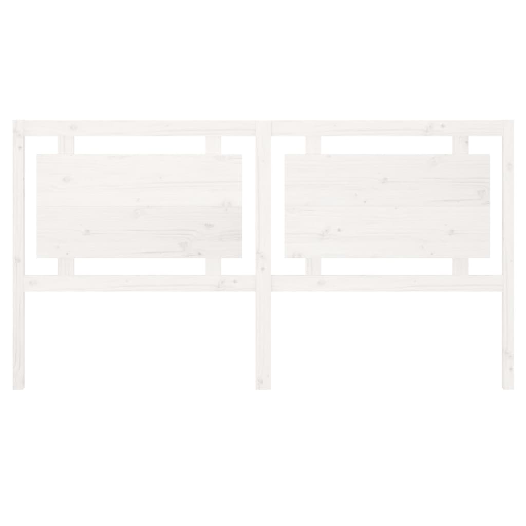 vidaXL Hoofdbord 185,5x4x100 cm massief grenenhout wit