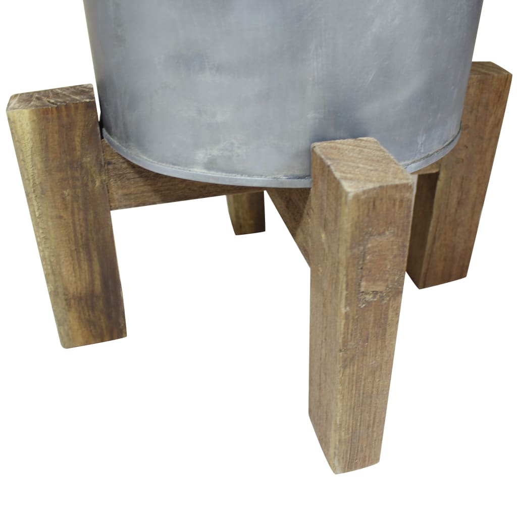 vidaXL Wasmand 30x30x58 cm gegalvaniseerd ijzer gerecycled hout