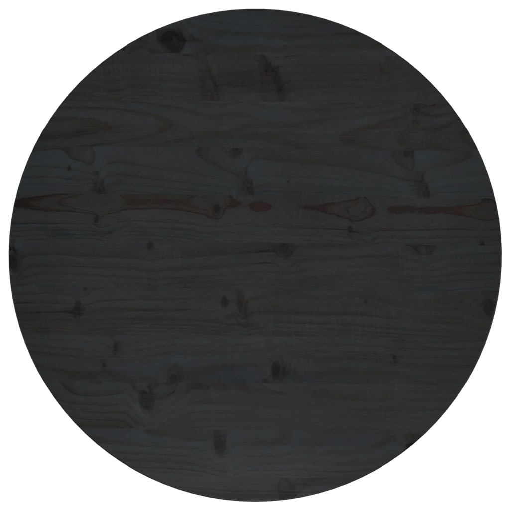 vidaXL Tafelblad Ø70x2,5 cm massief grenenhout zwart
