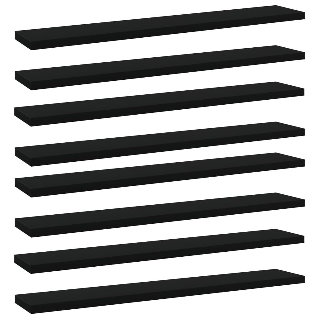 vidaXL Wandschappen 8 st 60x10x1,5 cm spaanplaat zwart