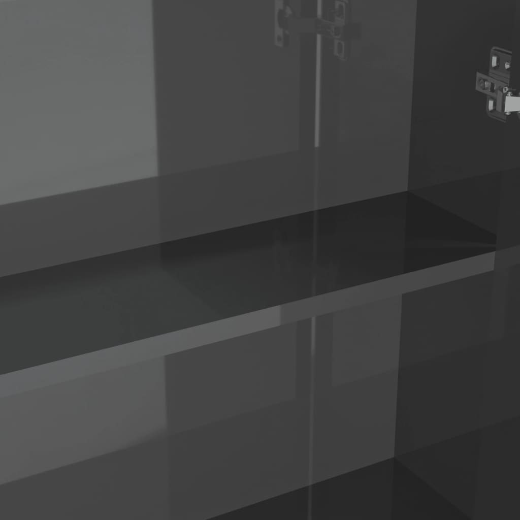 vidaXL Badkamerkast met spiegel 60x15x75 cm MDF glanzend grijs