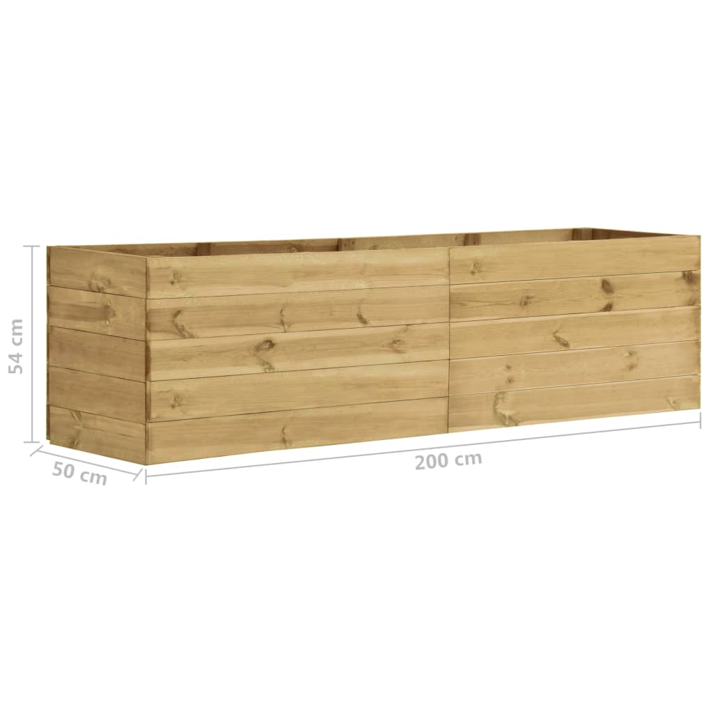 vidaXL Plantenbak verhoogd 200x50x54 cm geïmpregneerd grenenhout