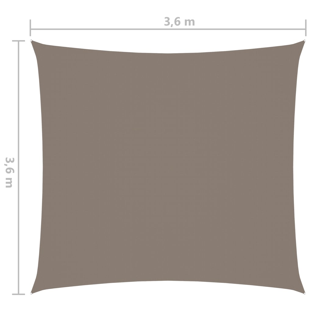 vidaXL Zonnescherm vierkant 3,6x3,6 m oxford stof taupe