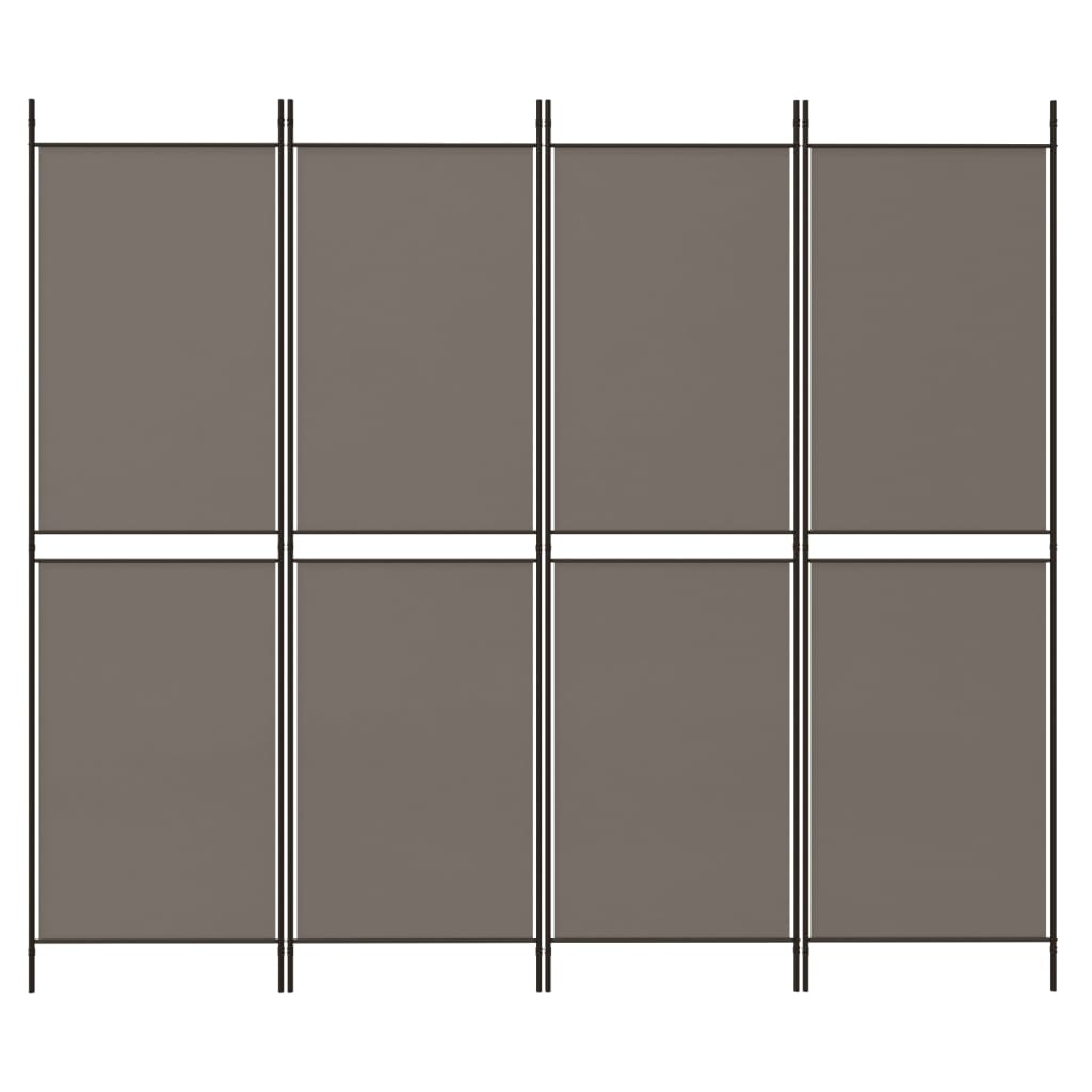 vidaXL Kamerscherm met 4 panelen 200x180 cm stof antracietkleurig