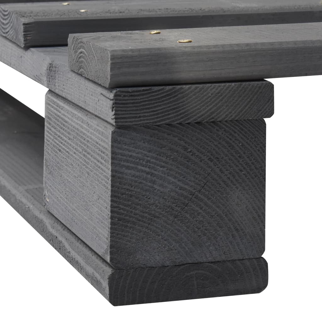 vidaXL Bedframe pallet massief grenenhout grijs 100x200 cm