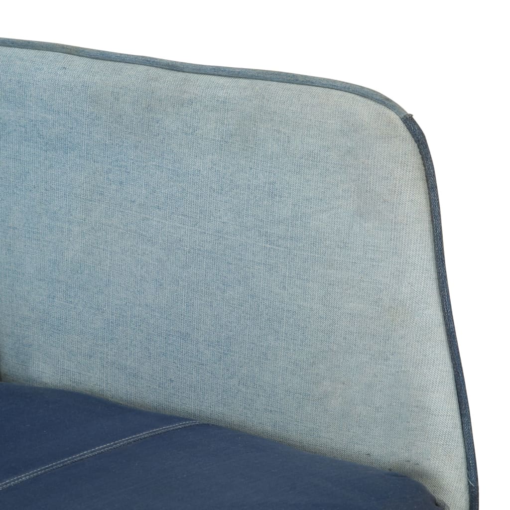 vidaXL Schommelstoel met voetensteun patchwork canvas blauw denim