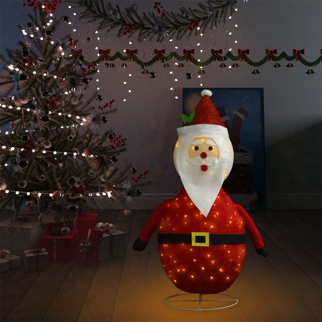 vidaXL Decoratieve kerstman LED luxe stof 120 cm