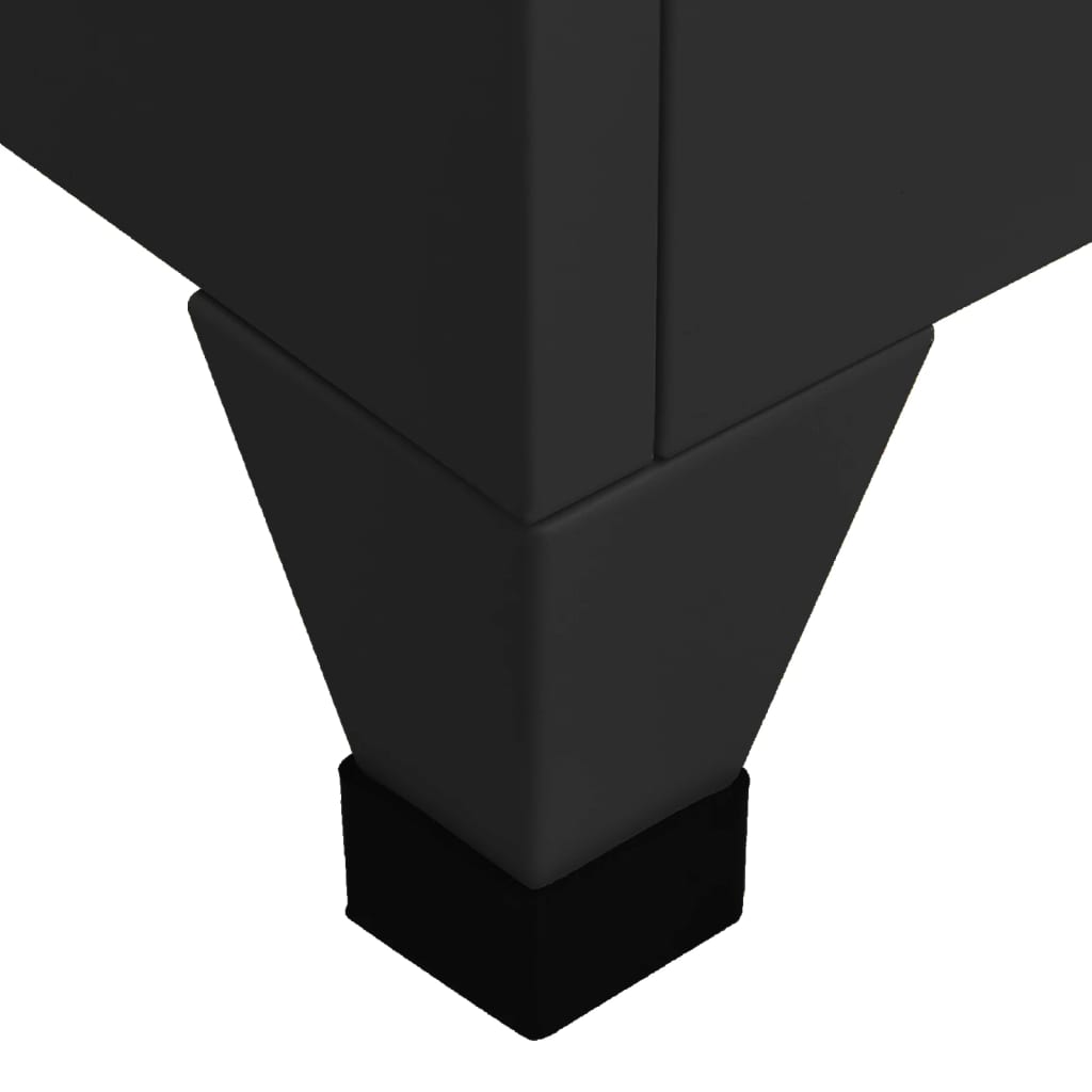 vidaXL Lockerkast 38x45x180 cm staal zwart