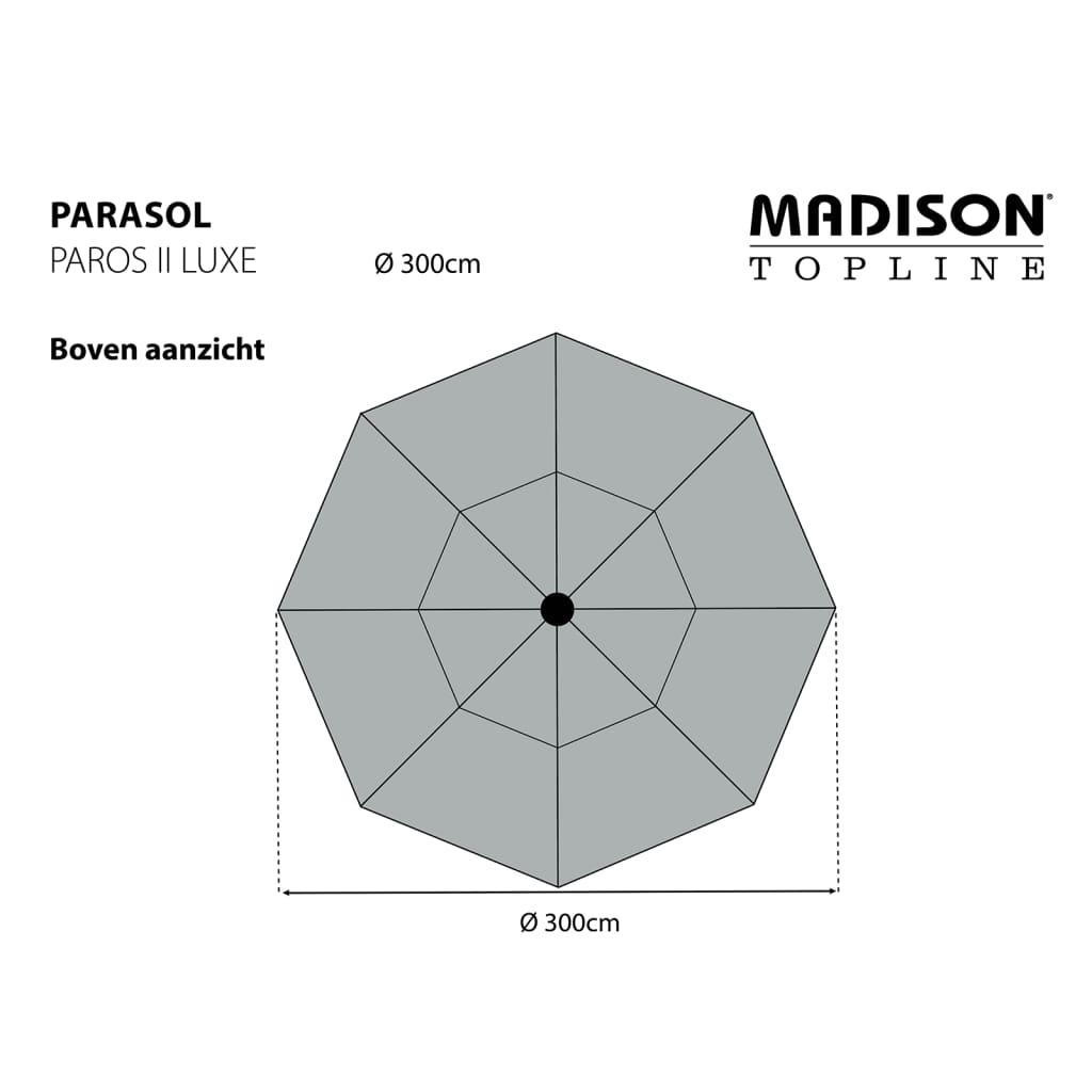 Madison Parasol Paros II Luxe 300 cm ecru