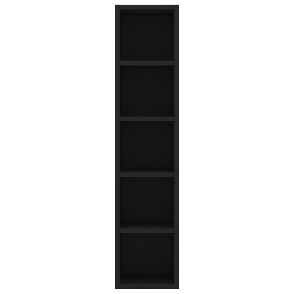 vidaXL Cd-kast 21x16x93,5 spaanplaat zwart