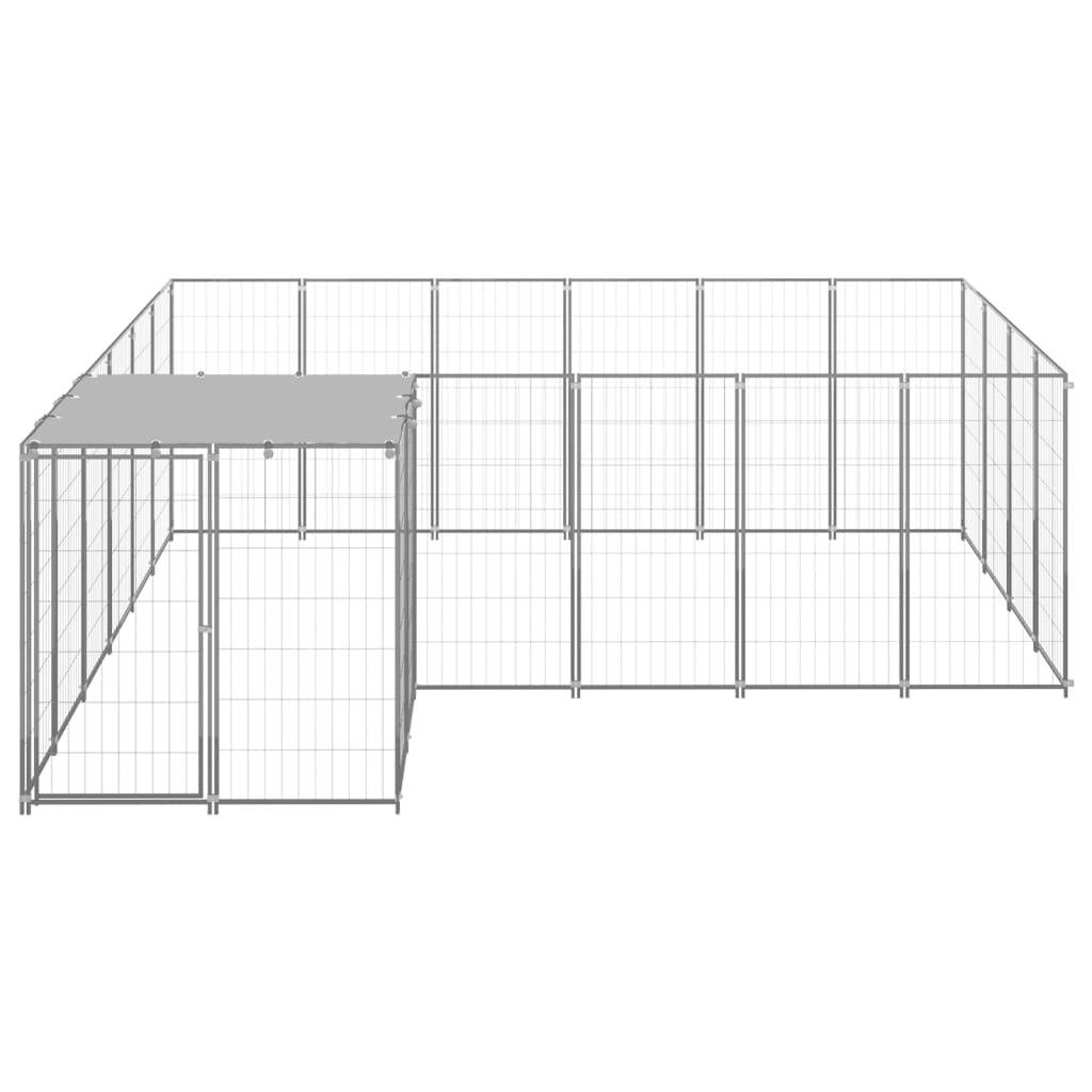 vidaXL Hondenkennel 8,47 m² staal zilverkleurig
