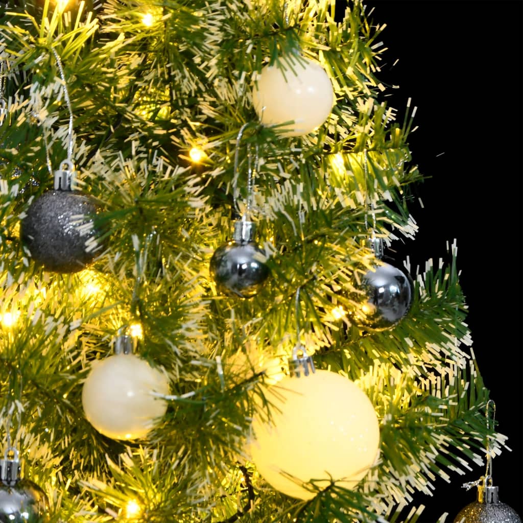vidaXL Kunstkerstboom met 150 LED's kerstballen en sneeuw 120 cm