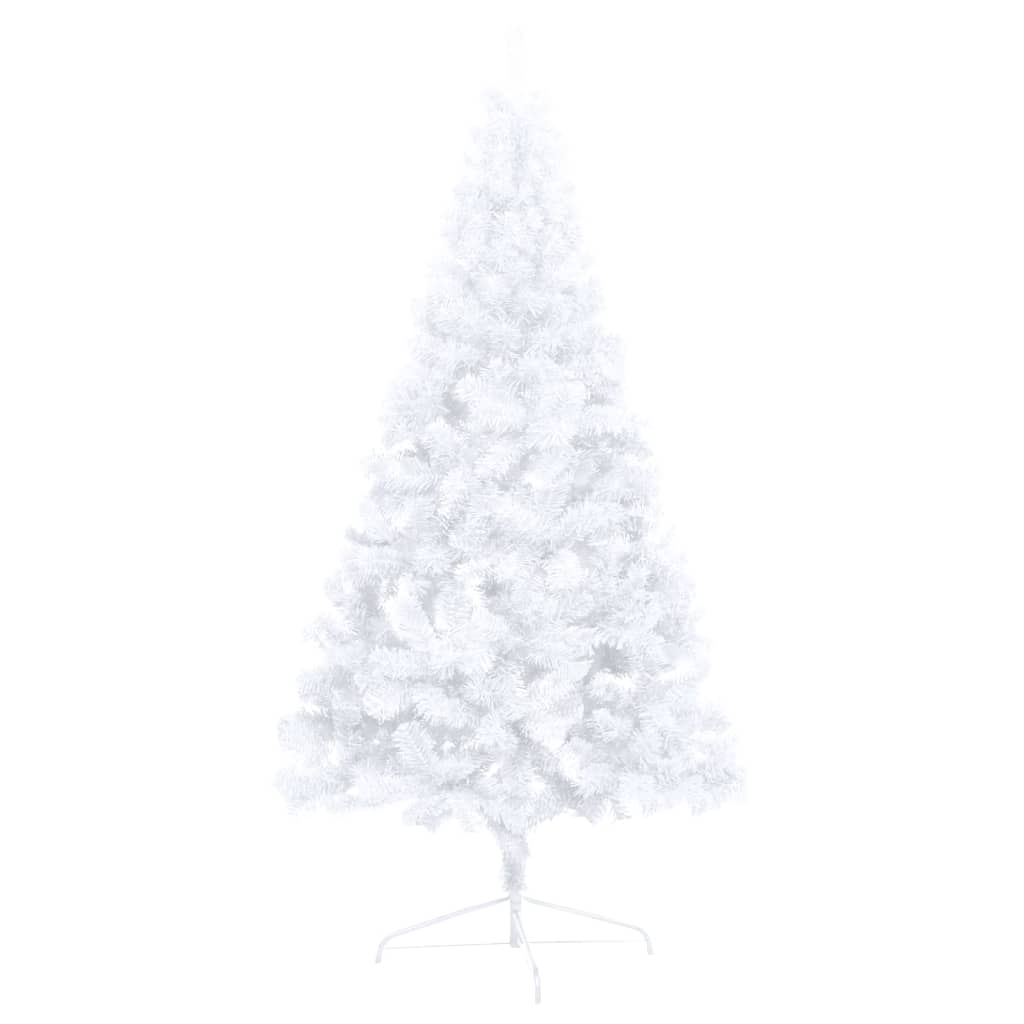 vidaXL Kunstkerstboom met verlichting en kerstballen half 120 cm wit