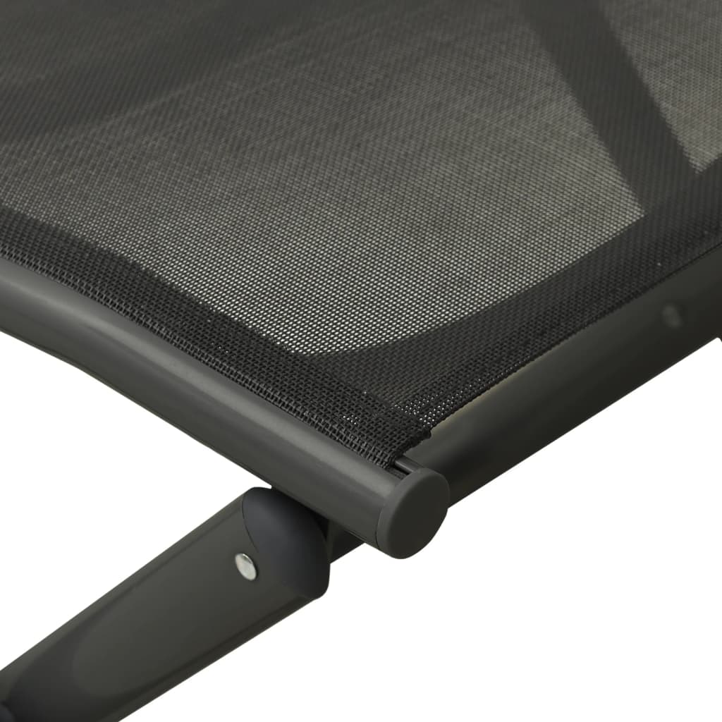 vidaXL 3-delige Loungeset textileen en aluminium zwart