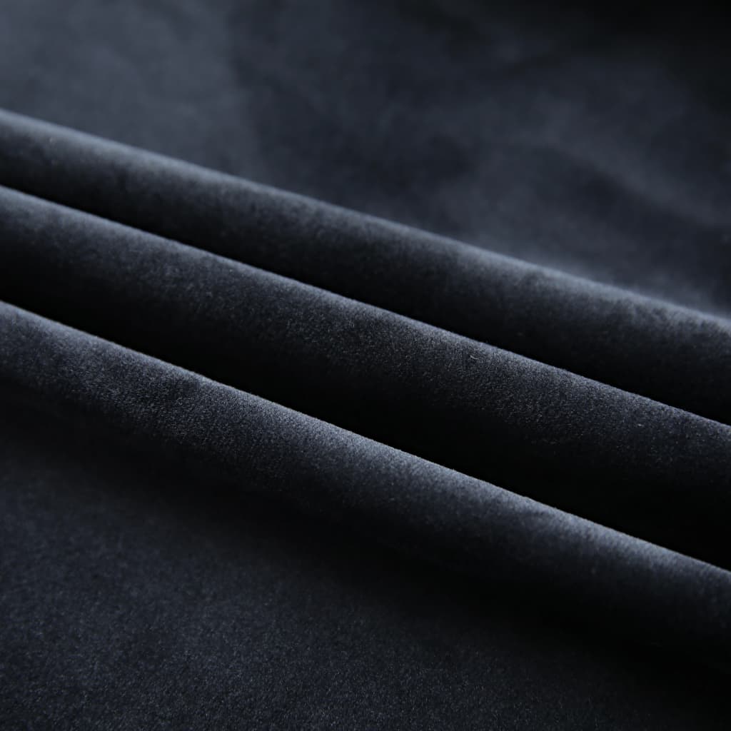 vidaXL Gordijn verduisterend met haken 290x245 cm fluweel zwart