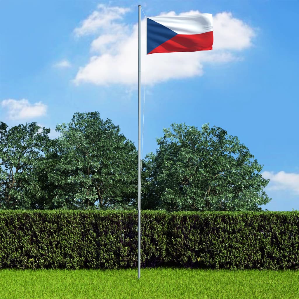 vidaXL Vlag met vlaggenmast Tsjechië 4 m aluminium