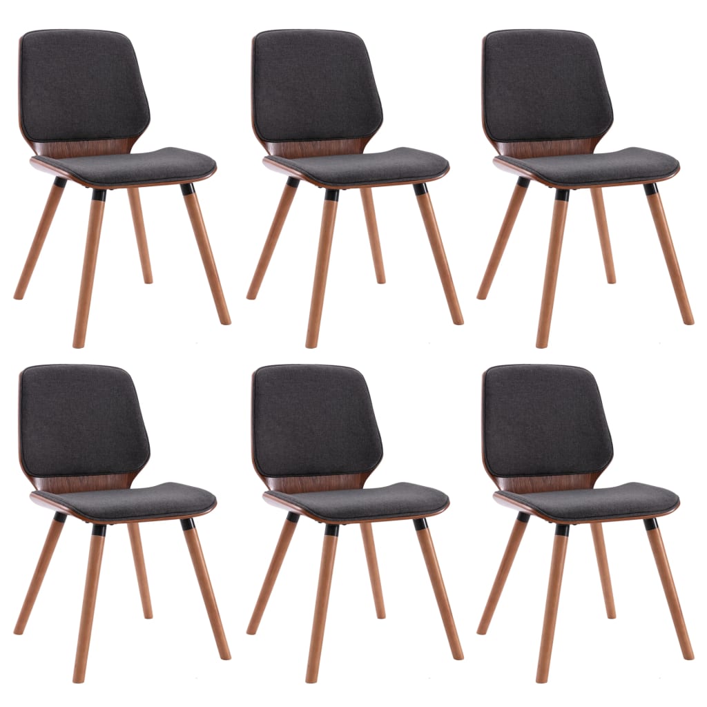 vidaXL Eetkamerstoelen 6 st stof grijs
