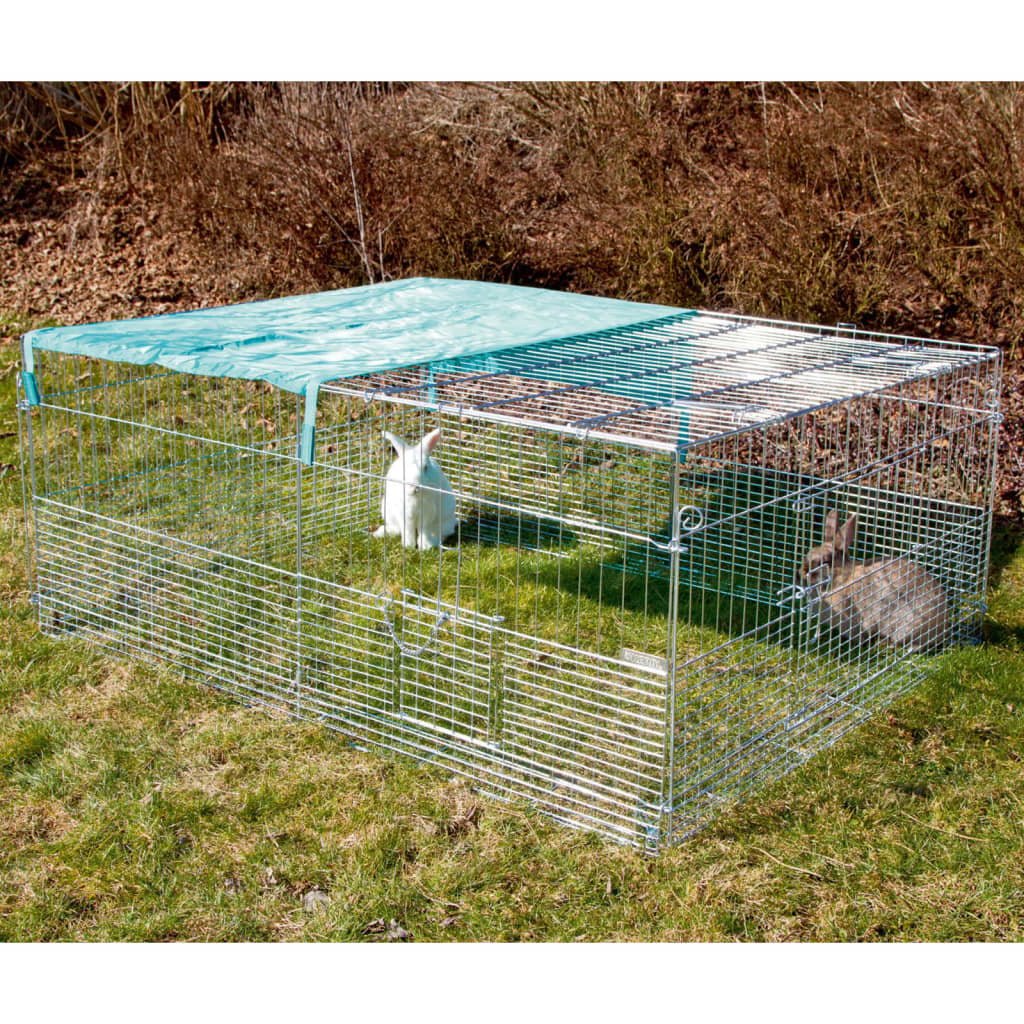 Kerbl Huisdierenren met vluchthek 144x112x60 cm chroom