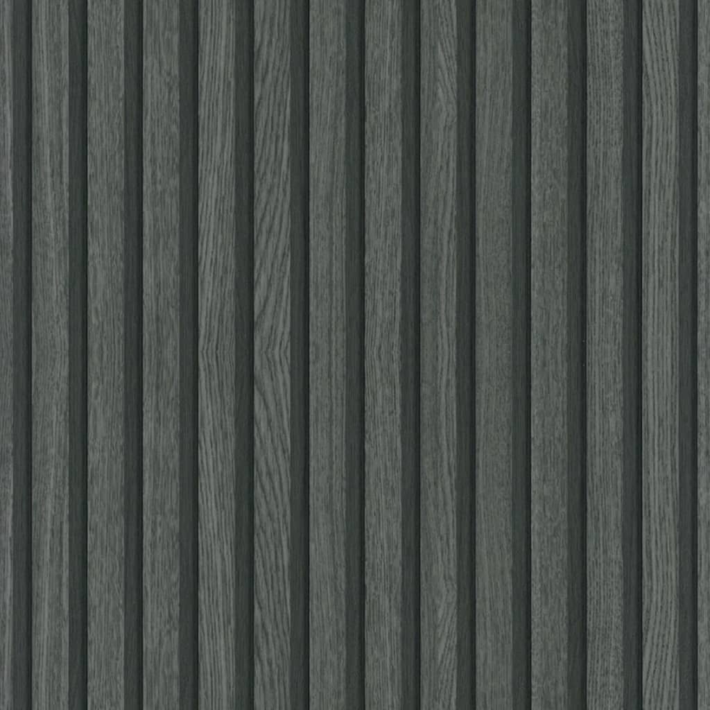 Noordwand Behang Botanica Wooden Slats zwart en grijs