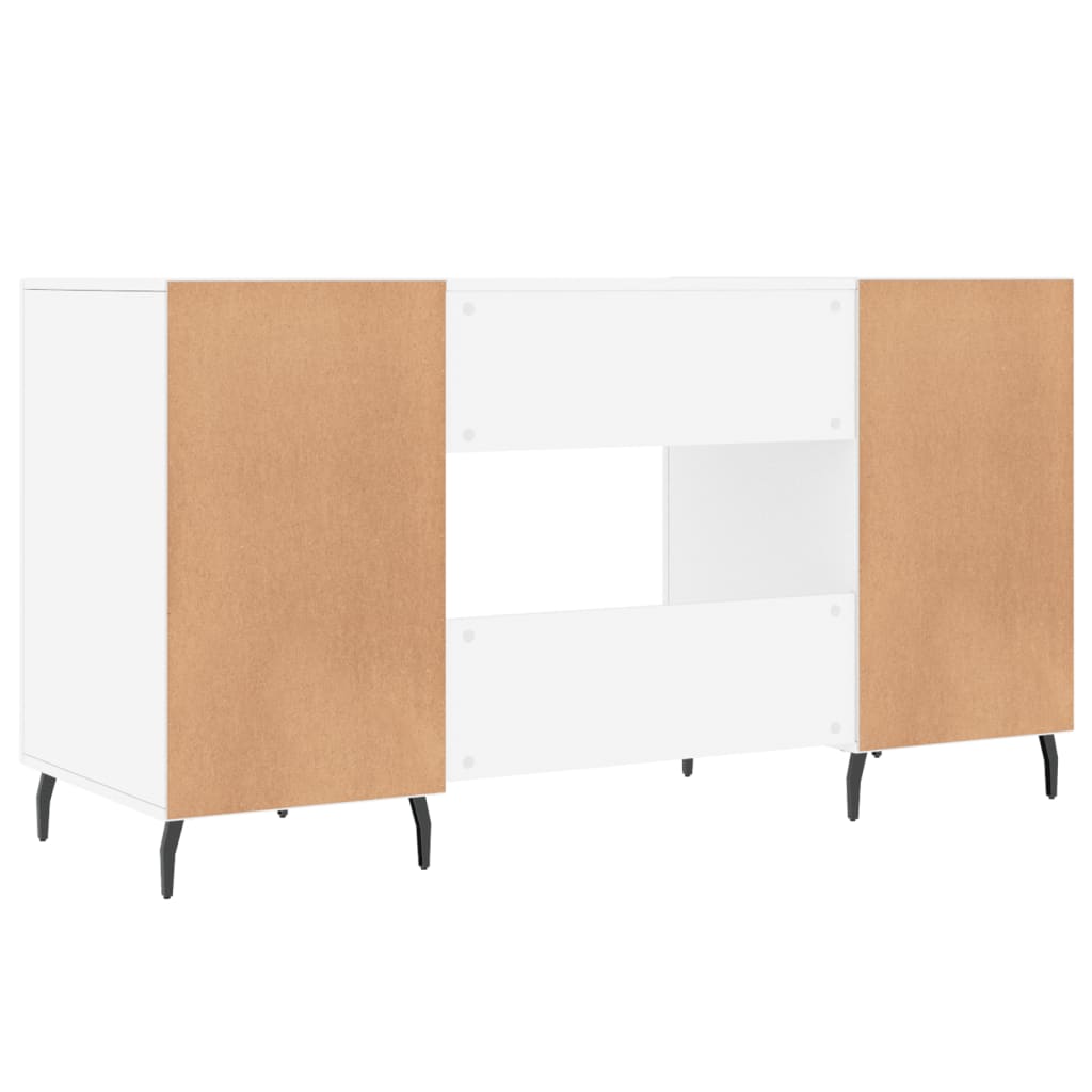 vidaXL Bureau 140x50x75 cm bewerkt hout hoogglans wit