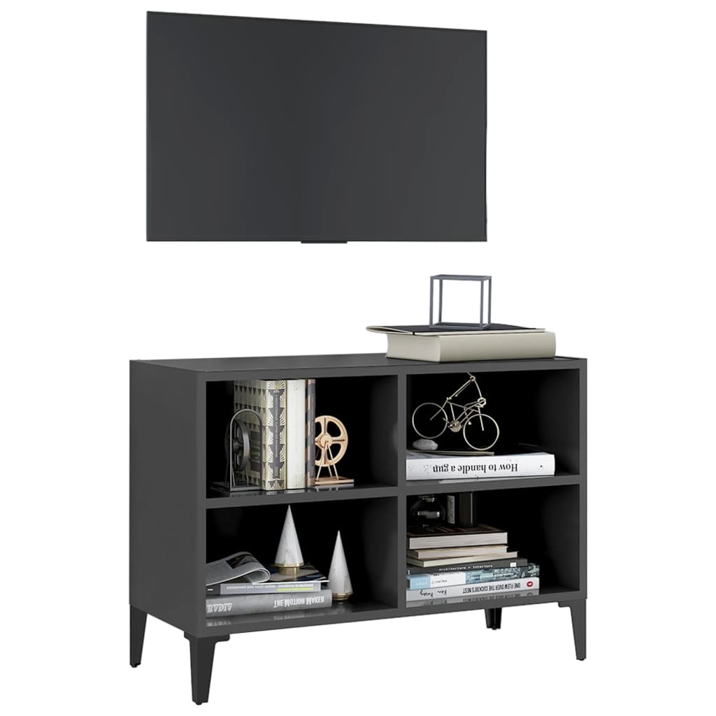 vidaXL Tv-meubel met metalen poten 69,5x30x50 cm grijs