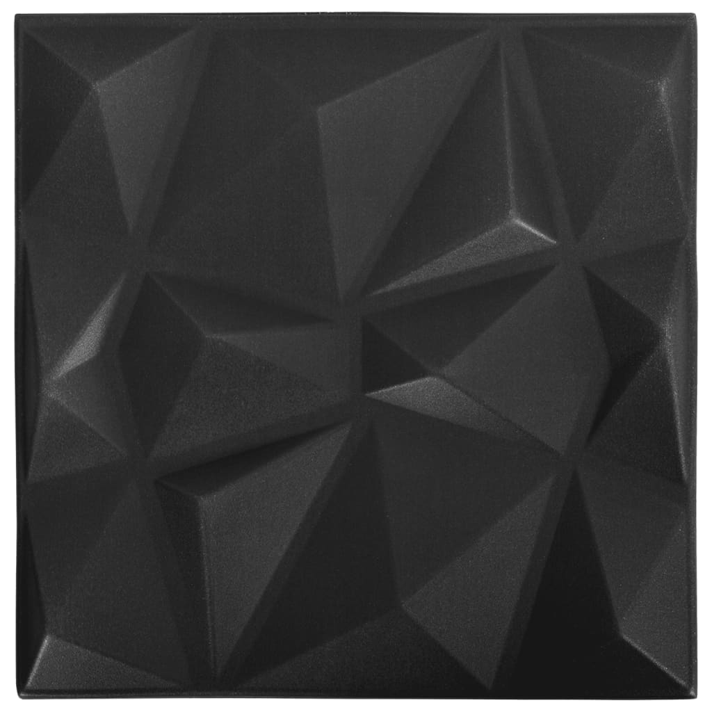 vidaXL 12 st Wandpanelen 3D 3 m² 50x50 cm diamantzwart