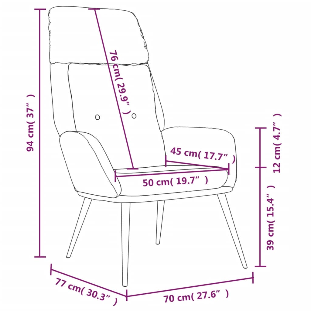 vidaXL Relaxstoel met voetenbank microvezelstof crèmekleurig