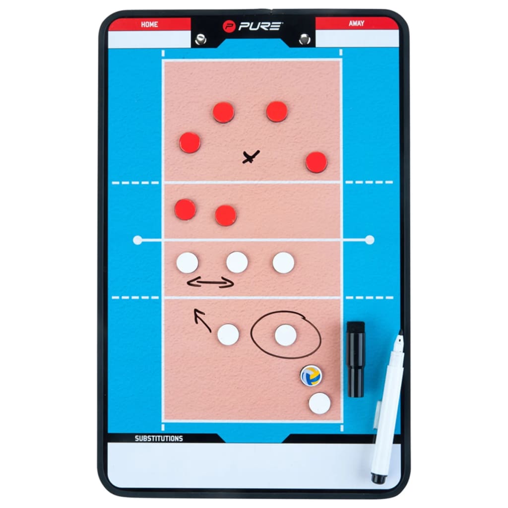 Pure2Improve Coach-bord dubbelzijdig volleybal 35x22 cm P2I100690