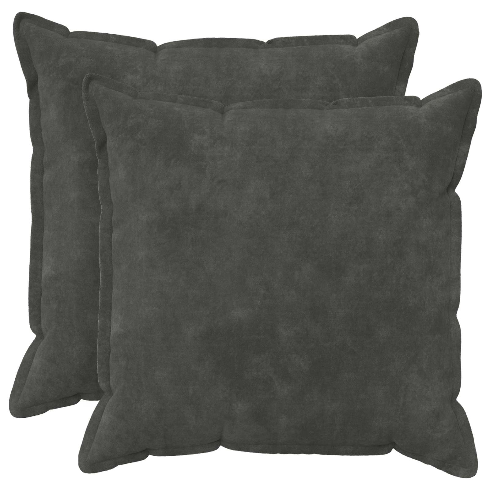 Vidaxl vidaXL Kussen 2 st HOUTEN Antraciet 60 x 60 cm Microfiber Fleece kopen ...